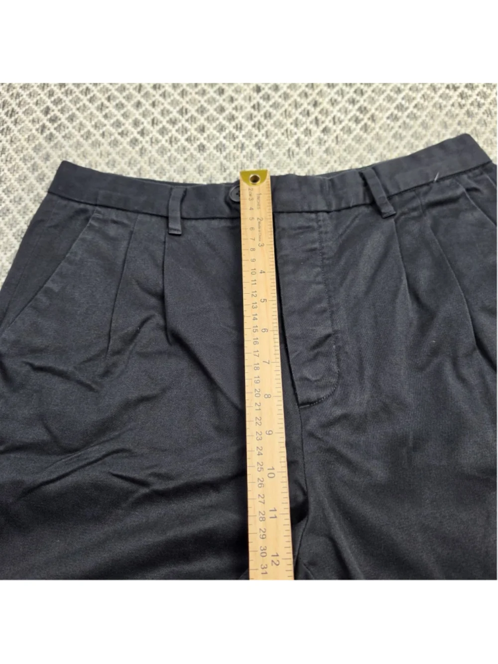 AllSaints Men’s 32 Black Pleated Chino Pants Button Fly Straight Leg Trousers